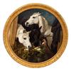 Oil on canvas equestrian painting by John Frederick Herring (British, 1795-1865), titled Horses and Goat Eating Turnips and Carrots, signed (1848) (est.  $90,000-$120,000).