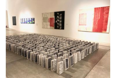  Juan Raul Hoyos, Compound: Installation of 513 recycled paper bags; serigraphy/silk screen painting; 500 x 500 cm; 2009-2010