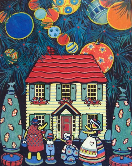 Katharine McCollum Gallagher.  Dolls' New Home, 1929 Gouache, 13 x 10 ¼ inches 