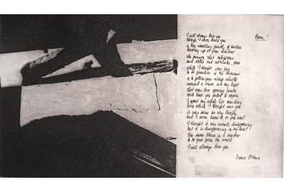 Franz Kline, Poem, 1957, intaglio with poem by by Frank O'Hara.  