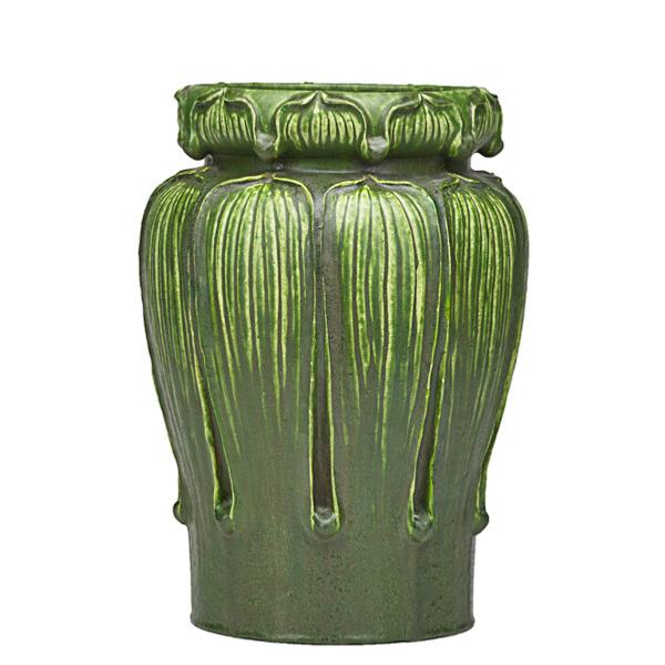 Lot 9: Grueby Kendrick vase, ca.  1905, $15,000 – 20,000