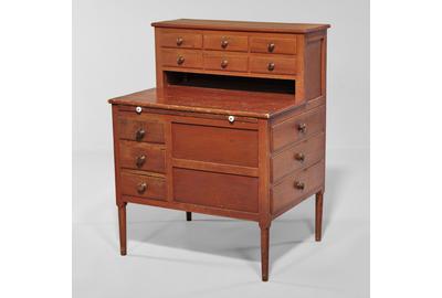 Shaker Red-stained Sewing Desk, c.  1830 (Lot 15, Estimate $20,000-$30,000)