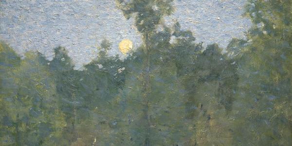 Julian Alden Weir, Early Moonrise, 1891.  Oil on canvas.  Weir Farm National Historic Site, The Friends of Weir Farm NHS, The Weir Farm Art Alliance, and the Weir Farm Donation Account