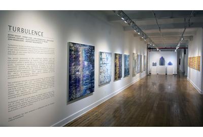 Turbulence installation view with works by Anthony Wigglesworth, Lisa Corinne Davis, Sydney Cash and John Mendelson