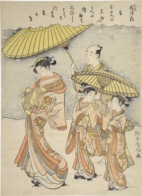 Suzuki Harunobu, ca.  1724-70 Fashionable Snow, Moon and Flowers: Snow (Furyu Setsugekka: Yuki) 