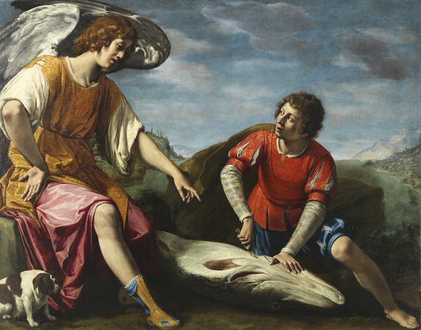 Filippo Tarchiani, Tobias and the Angel.  Firenze, 1576 - Firenze, 1645.  Oil on canvas, 136 by 173 cm - 53,5 by 68,1 in.