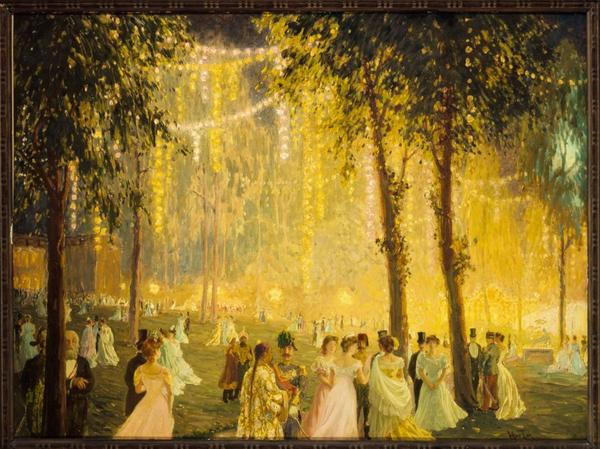 William Samuel Horton (1865–1936), Nighttime Festivities Held by President Loubet at the Elysée Palace in Honor of Alfonso XIII, 1905, oil on cardboard, Musée Carnavalet, Paris, © Musée Carnavalet/Roger-Viollet 