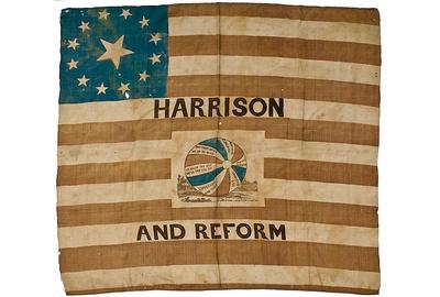 William Henry Harrison Campaign Flag Banner - realized $32,400