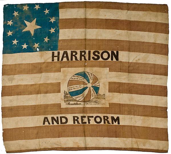 William Henry Harrison Campaign Flag Banner - realized $32,400