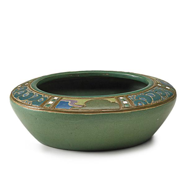 Frederick H.  Rhead/Agnes Rhead/University City Squat Bowl.  Sold for: $55,000