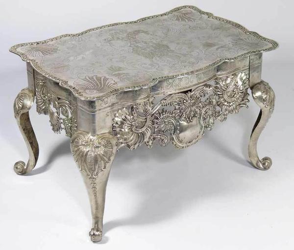 RARE SPANISH COLONIAL SILVER TABLE (MESA RATONA) c.  1750-1800