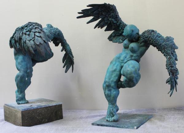 Selzer bronzes of Icarus figures.  