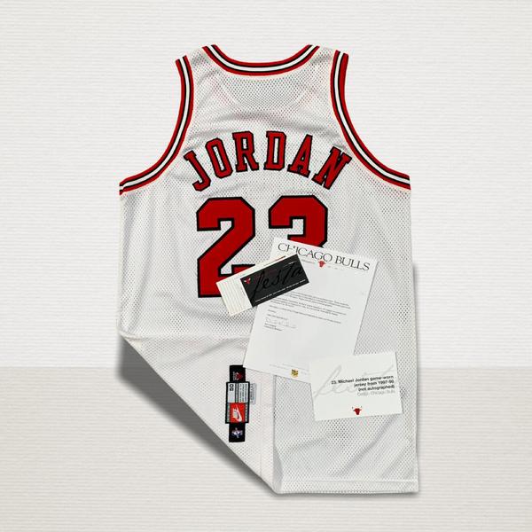 1997-98 Michael Jordan Chicago Bulls game-used home jersey, Championship & MVP season.  Photo-matched, Bulls LOA, MeiGray LOA