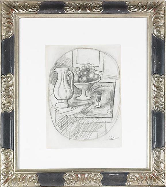 Lot 52, Pablo Picasso (Spanish, 1881-1973), Pot et compotier avec fruits, 1919, $150,000-180,000.