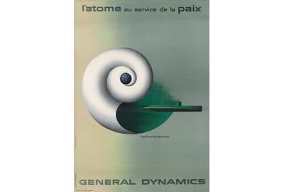 Lot 117: Erik Nitsche, General Dynamics / Hydrodynamics, 1955.  From the Gail Chisholm Collection.  Estimate $2,500 to $3,500.