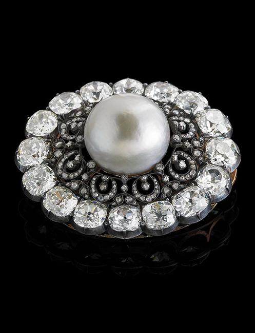 Largest Known Near-Round Natural White Saltwater Pearl, The Putilov Pearl Brooch, Estimate $100,000+