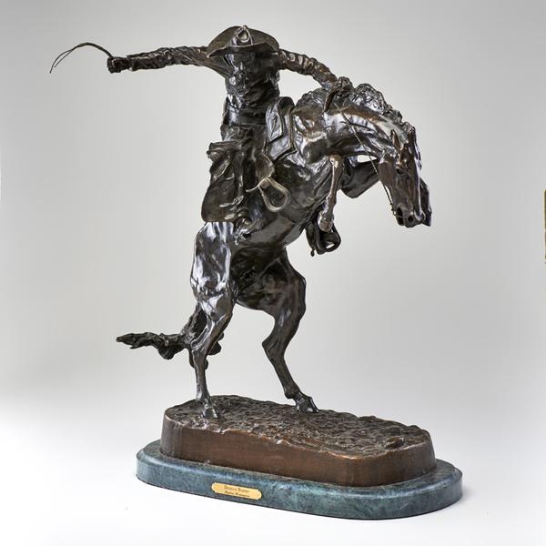 Lot 125: After Frederic Remington (1861-1909), Bronze, "Bronco Buster", $400-600