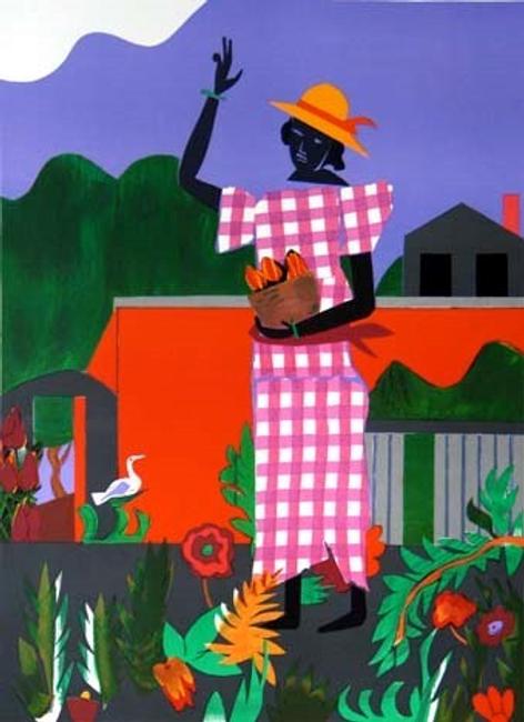 Romare Bearden, Girl in the Garden