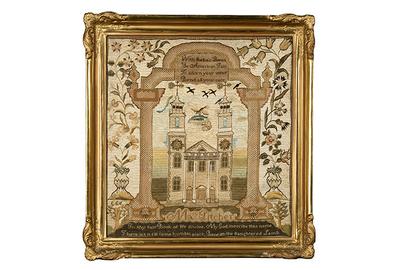 Lot 511: Rare Mary Balch School Needlework Sampler