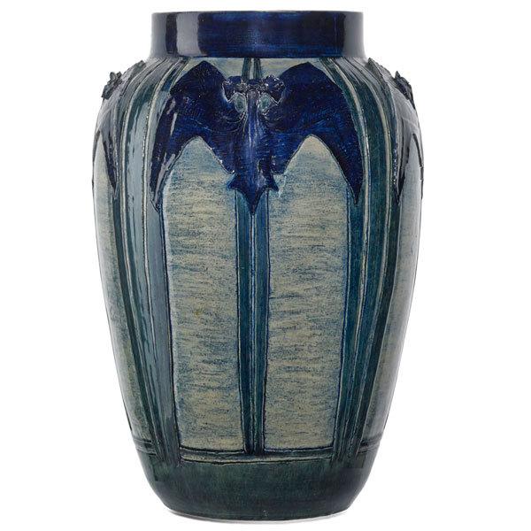 Lot 15: Newcomb College, Early Vase with Bats, $30,000 – $40,000