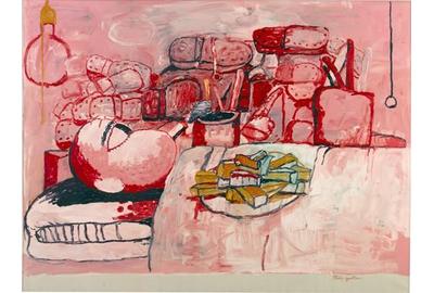 Philip Guston, Painting, Smoking, Eating, 1973 oil on canvas, overall: 196.85 x 262.89 cm (77 1/2 x 103 1/2 in.) Stedelijk Museum, Amsterdam © The Estate of Philip Guston