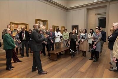 CASVA members tour the permanent collection with Richard J.  Powell, Edmond J.  Safra Visiting Professor.