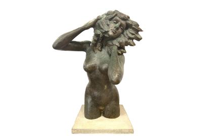 Leading fine art is this Victor Salmones bronze of a female nude titled “Woman in the Wind” ($2/10,000).  The 1973 work stands 38 inches tall and was purchased from the artist studio in Mexico.  