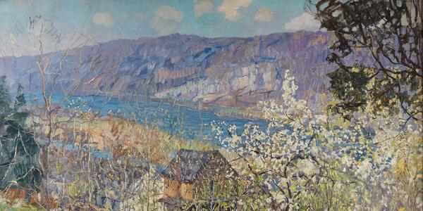 Edward Willis Redfield, Spring at Point Pleasant on the Delaware River (Lot 40) sold for $483,000.