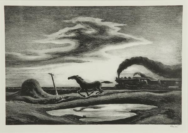 “The Race”, Thomas Hart Benton, Print, 1942