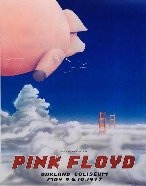 Original first-print uncut printer’s proof of Pink Floyd Art of Rock AOR-4.47 concert poster, Oakland (Calif.) Coliseum, May 9-10, 1977.  Artist: Randy Tuten.  Est.  $1,000-$1,500