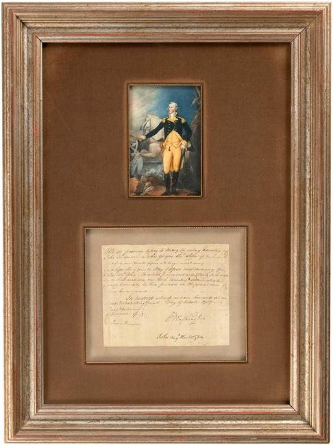 1767 George Washington-signed slave sale promissory note for his trusted personal valet William ‘Billy’ Lee, who went to war with Washington, including at Valley Forge and Yorktown.  Never before seen at auction.  Accompanied by Hake’s and JSA Letters of Authenticity.  Opening bid: $10,000