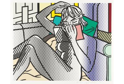 Roy Lichtenstein (1923-1997), Nude Reading, Color relief print, 1994.  Est.  $60,000-90,000.