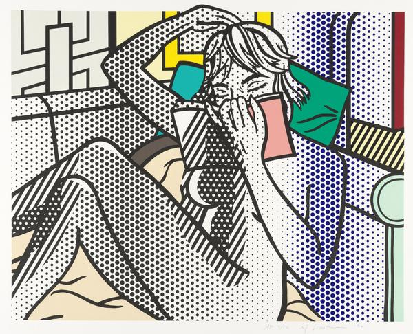 Roy Lichtenstein (1923-1997), Nude Reading, Color relief print, 1994.  Est.  $60,000-90,000.