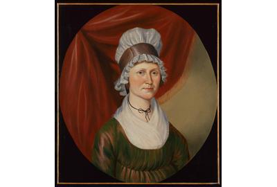 Portrait of Mrs.  Amos Morrow (Matilda) Attributed to Charles Peale Polk (1767-1822) Jefferson County, Virginia (now West Virginia), ca.  1800 Oil on canvas Gift of M.  Knoedler and Company, Inc., 1957.100.12