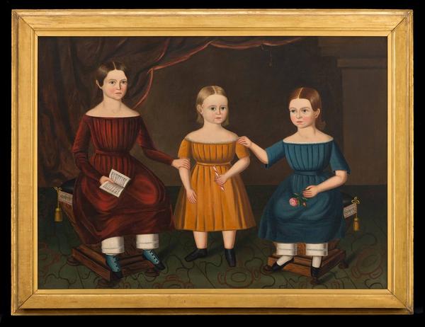 The Hansbury Sisters Possibly Pennsylvania, ca.  1840 Oil on canvas Museum Purchase, 1957.100.8 