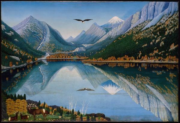 Wallowa Lake, Stephen W.  Harley (1863-1947), Oregon, 1927-1928 Oil on canvas 26 1/16 x 37¼ x 1½ inches Museum Purchase, 1957.102.4