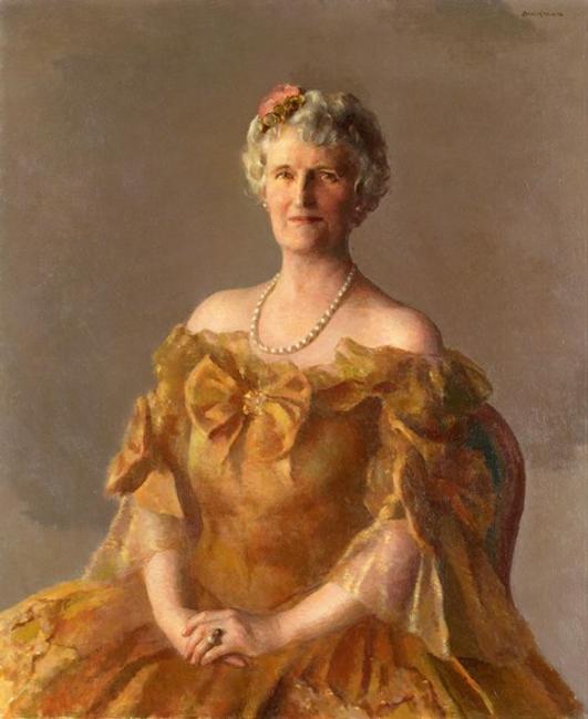 Portrait of Mrs.  John D.  Rockefeller, Jr.  (Abby Greene Aldrich), Robert Brackman, New York, New York, 1941, oil on canvas, private collection