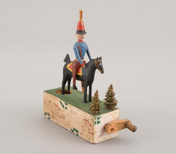 Mounted Soldier Germany, 1840-1880 Wood, paper and paint Gift of an anonymous donor, 1971-865