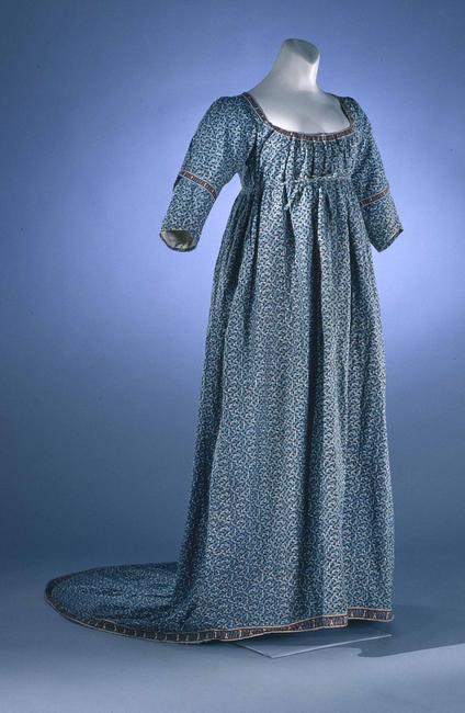 Woman’s Gown England, ca.  1805 Cotton, block-printed to shape Museum Purchase, 1991-449, A 