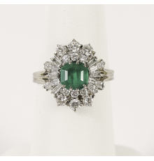 An Emerald and Diamond 18K White Gold Ring (Estimate: $1,600-1,800)