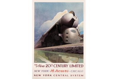 Leslie Darrell Ragan, The New 20th Century Limited, 1938.  Lithograph, 27 x 40.5 inches.  