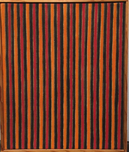 Lot 1J: Artist: Gene Davis Title: Black-Red-Orange Date: 1958 Medium: Oil on canvas Size: 12 1/4” × 10” inches (31.1 × 25.4 cm) ESTIMATE: $25,000-35,000 