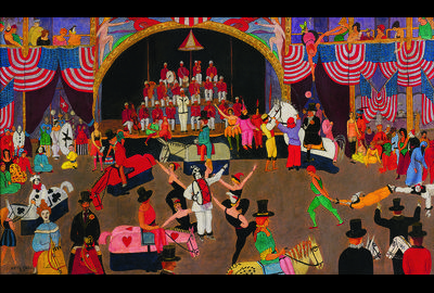 GAYLOR, (Samuel) Wood (American, 1883-1957) Arts Ball, 1918, 1918 Oil on canvas 27 x 45 in.  (68.6 x 114.3) Private Collection