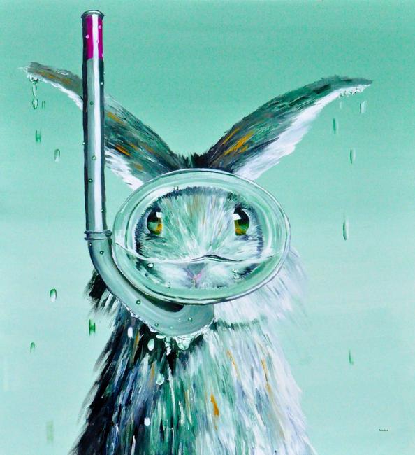 Eckhard Besuden, Hanne's Sea Rabbit Green, Oil on Canvas, 120x130cm, 2010