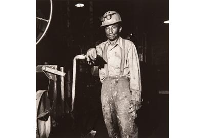 Milton Rogovin, "Untitled," from the series "Working People, Amherst Foundry," 1979.  Gelatin silver print; 10 x 8 inches; Gift of Mr.  and Mrs.  Jon Vein.  