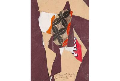 Leonard Brooks, Untitled (For Gilberto), 2009.  Collage on paper, mounted on board.  Collection of the McNay Art Museum, Gift of Gilberto Munguia.