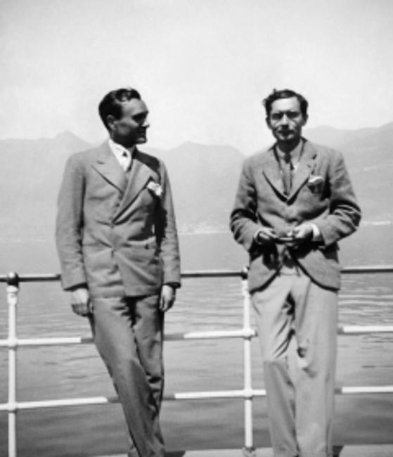 Philip Johnson and Alfred Barr, Lake Maggiore, Switzerland, April 1933.  ©The Museum of Modern Art/Licensed by SCALA/Art Resource, New York 