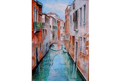 Image: “View from the Bridge in Venice” by Leonora de Lange 