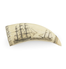 Scrimshaw whale's tooth by the Banknote Engraver with extensive provenance.  