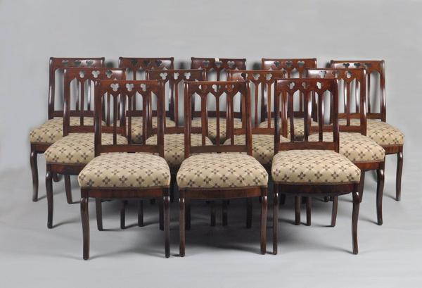 "Lincoln White House Chairs." Set Twelve American Late Classical Dining Chairs.